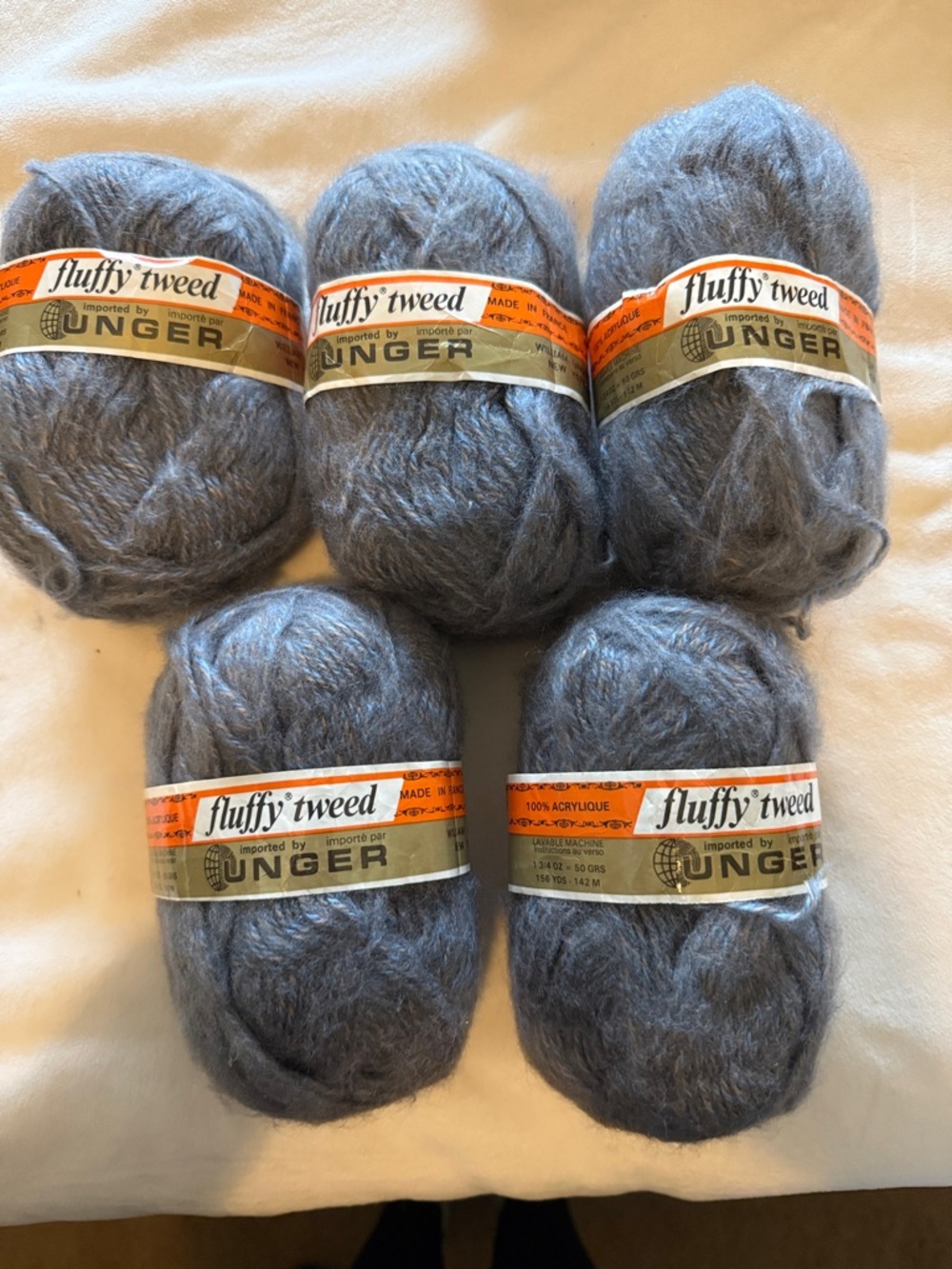 Fluffy Tweed Soft Gray Yarn - 5-Pack